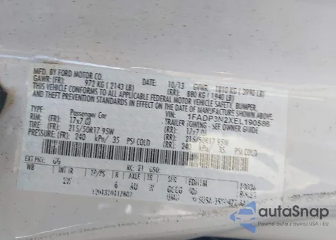 2014 Ford Focus Titanium from USA, damaged, VIN 1FADP3N2XEL190586